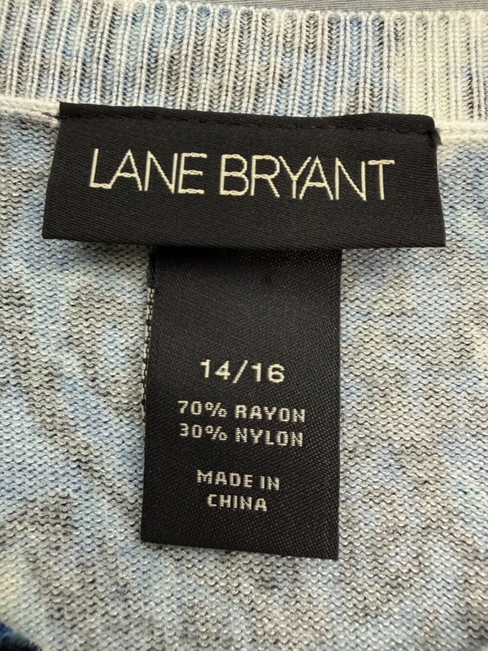 Lane Bryant Abstract Floral Cardigan Plus 14/16 Blue Green Button Up 3/4 Sleeve - Picture 3 of 8
